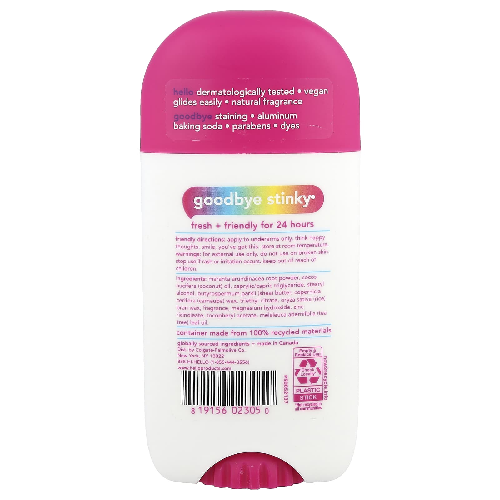 Hello, 24 Hr Deodorant with Shea Butter, Unicorn, 2.6 oz (73 g)