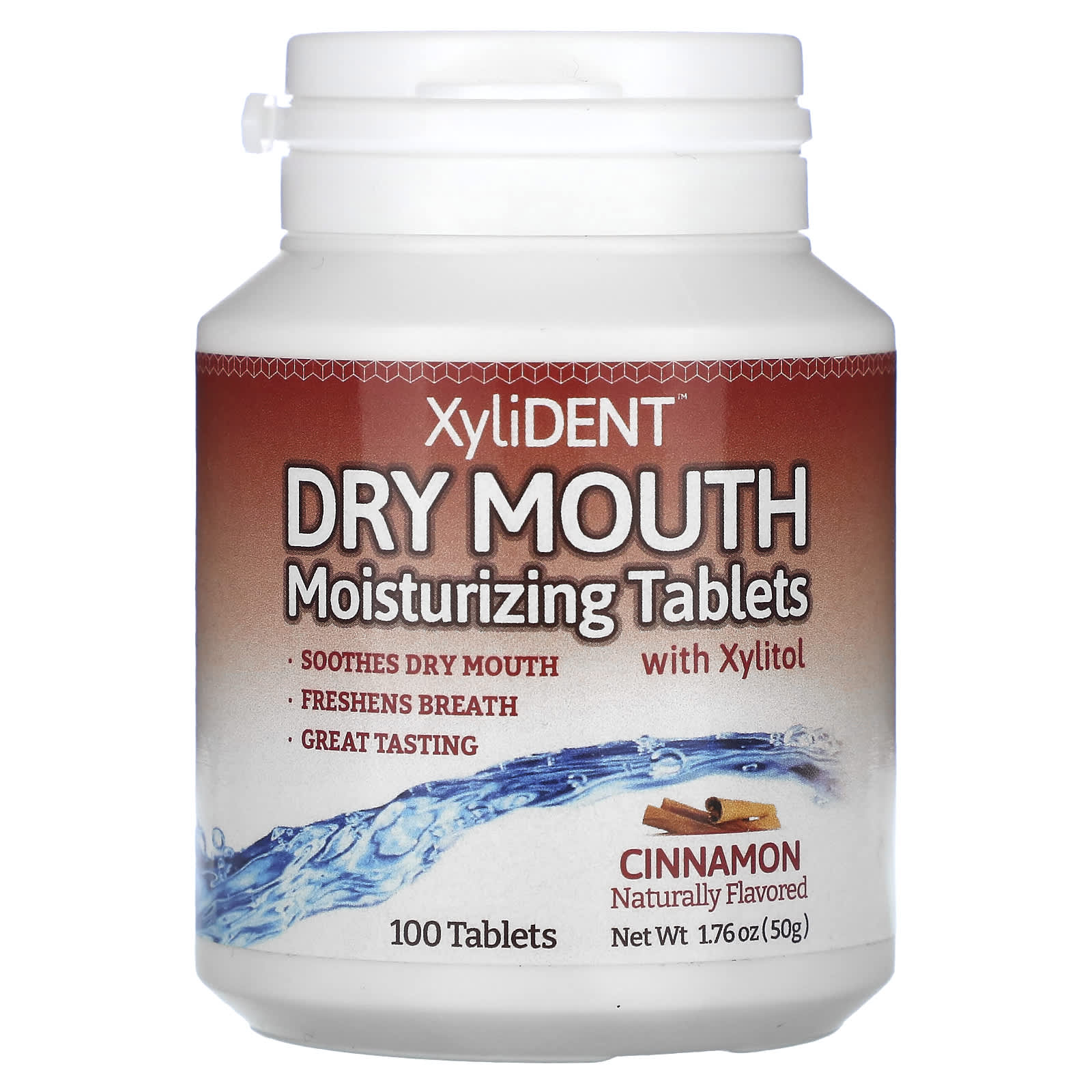 XyliDENT, Dry Mouth Moisturizing Tablets with Xylitol , Cinnamon, 100 Tablet