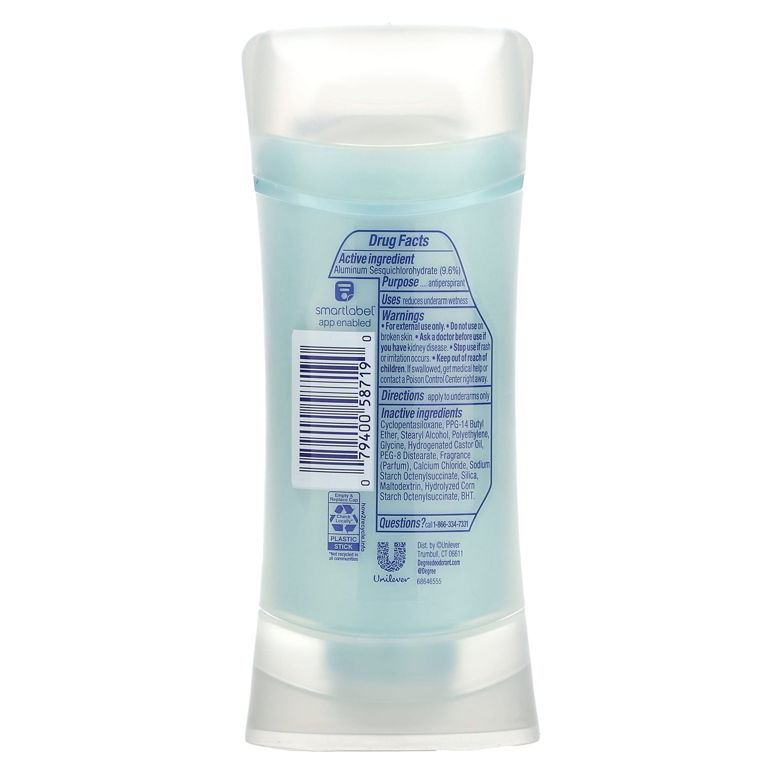 Degree, UltraClear, Black + White, Antiperspirant Deodorant, 2.6 oz (74 g)