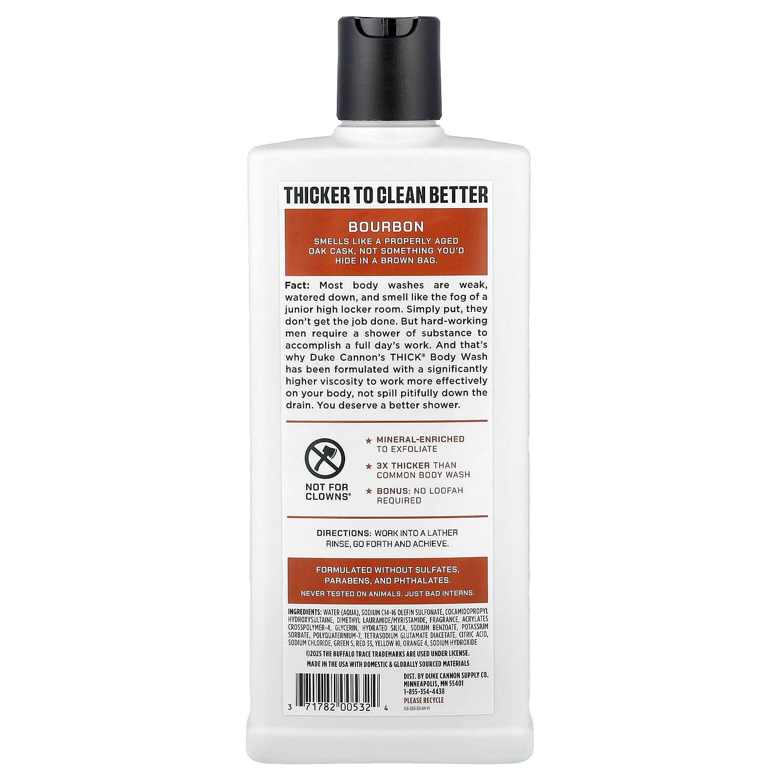 Duke Cannon Supply Co., Thick® Body Wash, Bourbon, 18 fl oz (532 ml)