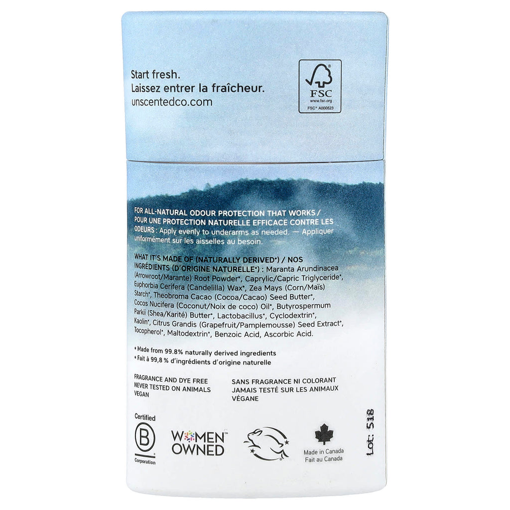 The Unscented Company, Deodorant, Aluminum Free, Fragrance Free, 2.5 oz (70 g)