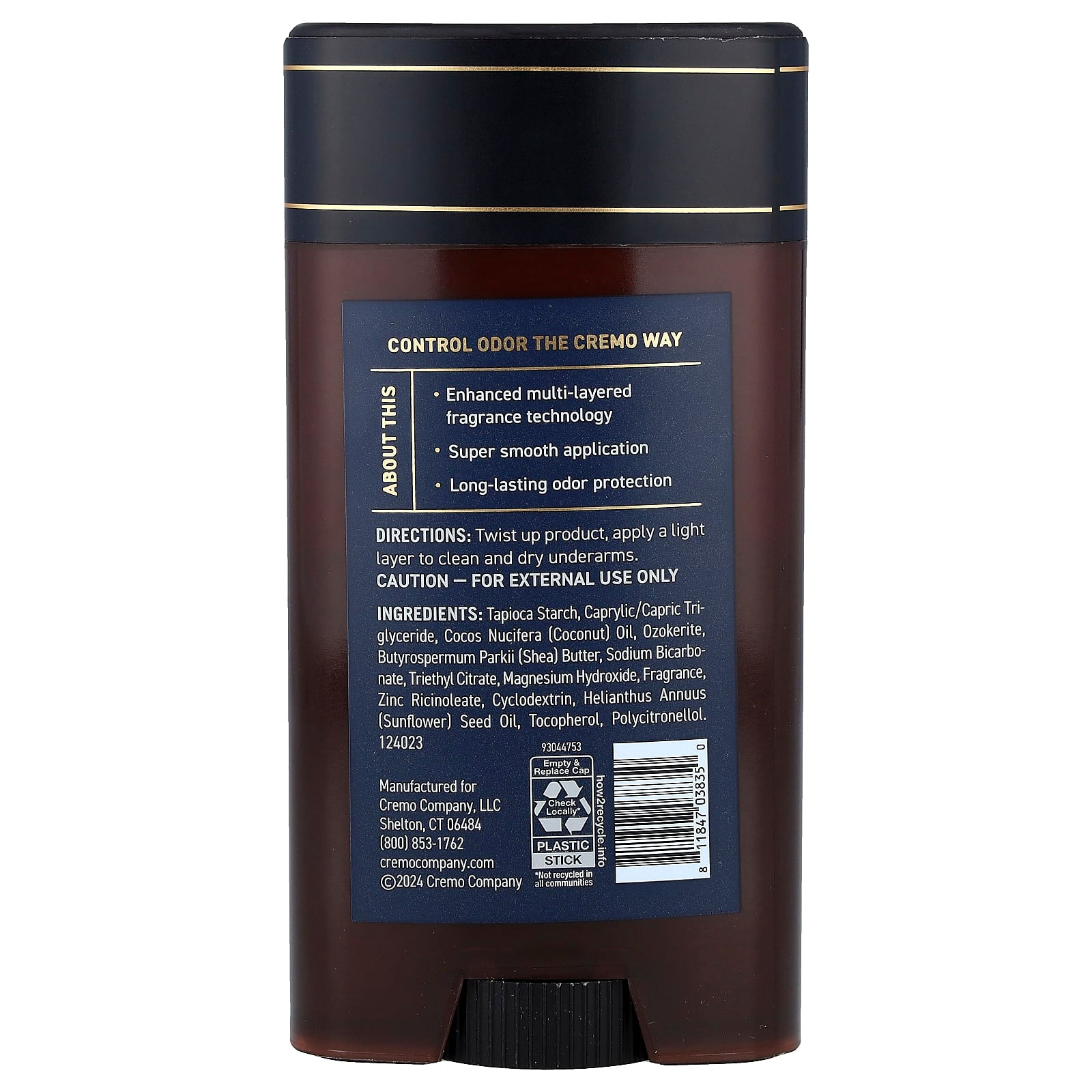 Cremo, Deodorant, Palo Santo, 2.65 oz (75 g)