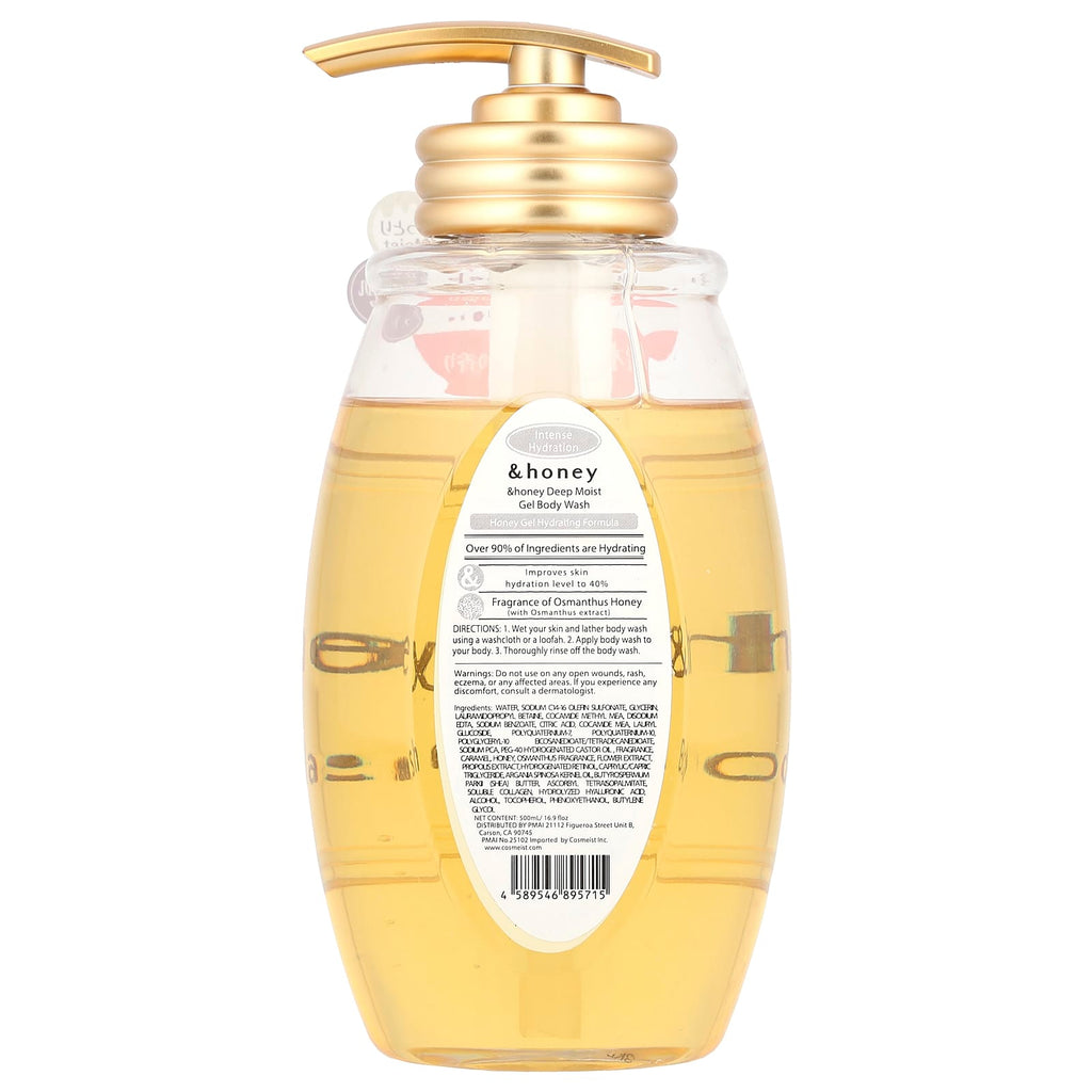 &honey, Deep Moist Gel Body Wash, Osmanthus Honey, 16.9 fl oz (500 ml)
