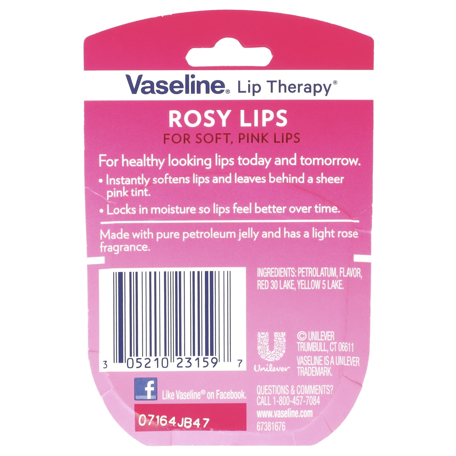 Vaseline, Lip Therapy®, Rosy Lips, 0.25 oz (7 g)