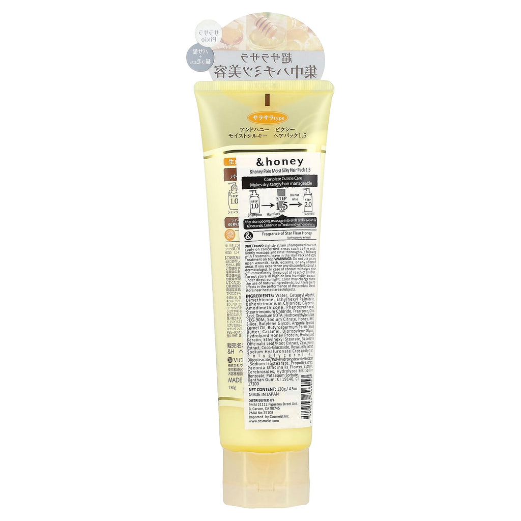 &honey, Pixie Moist Silky Hair Pack, Star Fleur Honey, 4.5 oz (130 g)