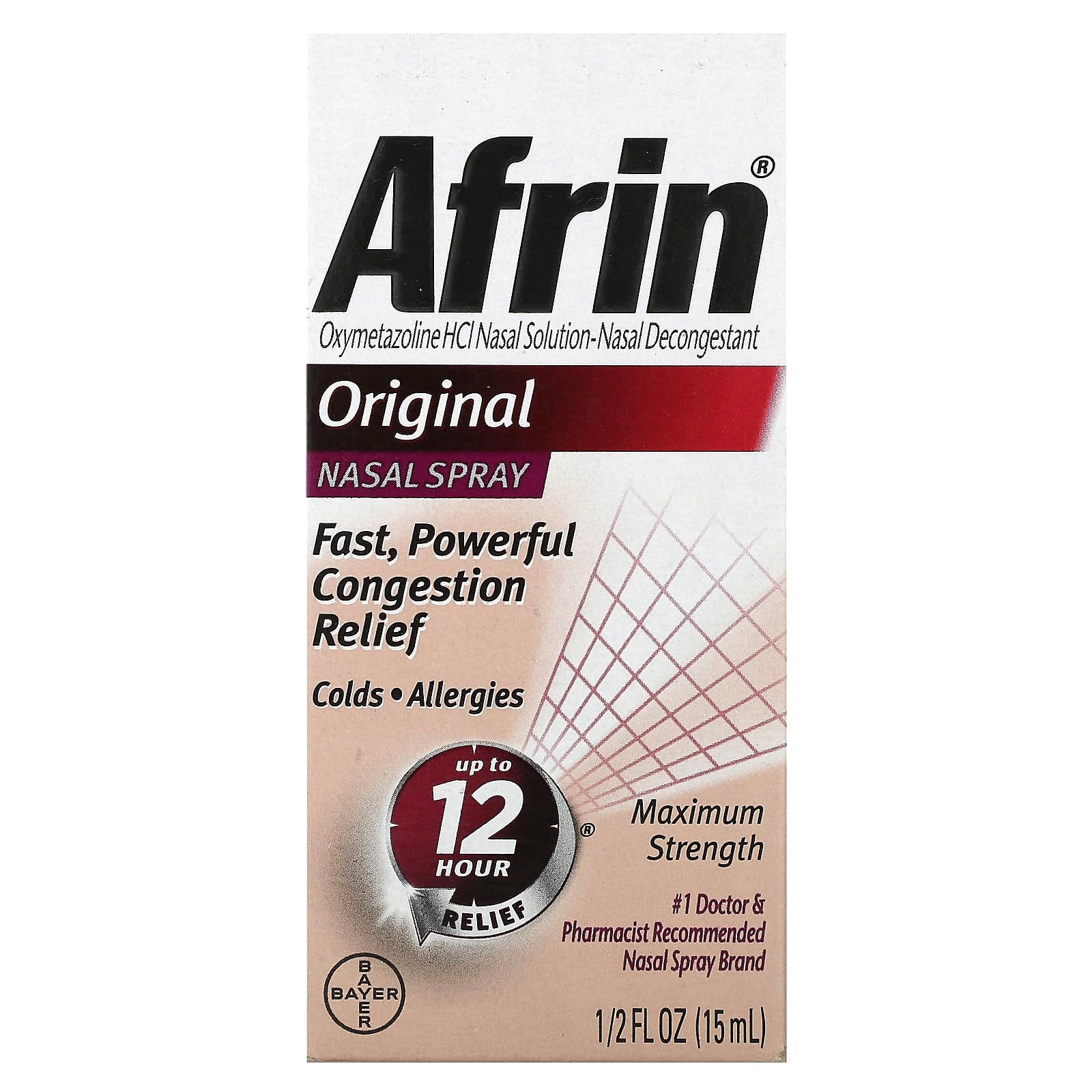 Afrin, Original Nasal Spray, 1/2 fl oz (15 ml)