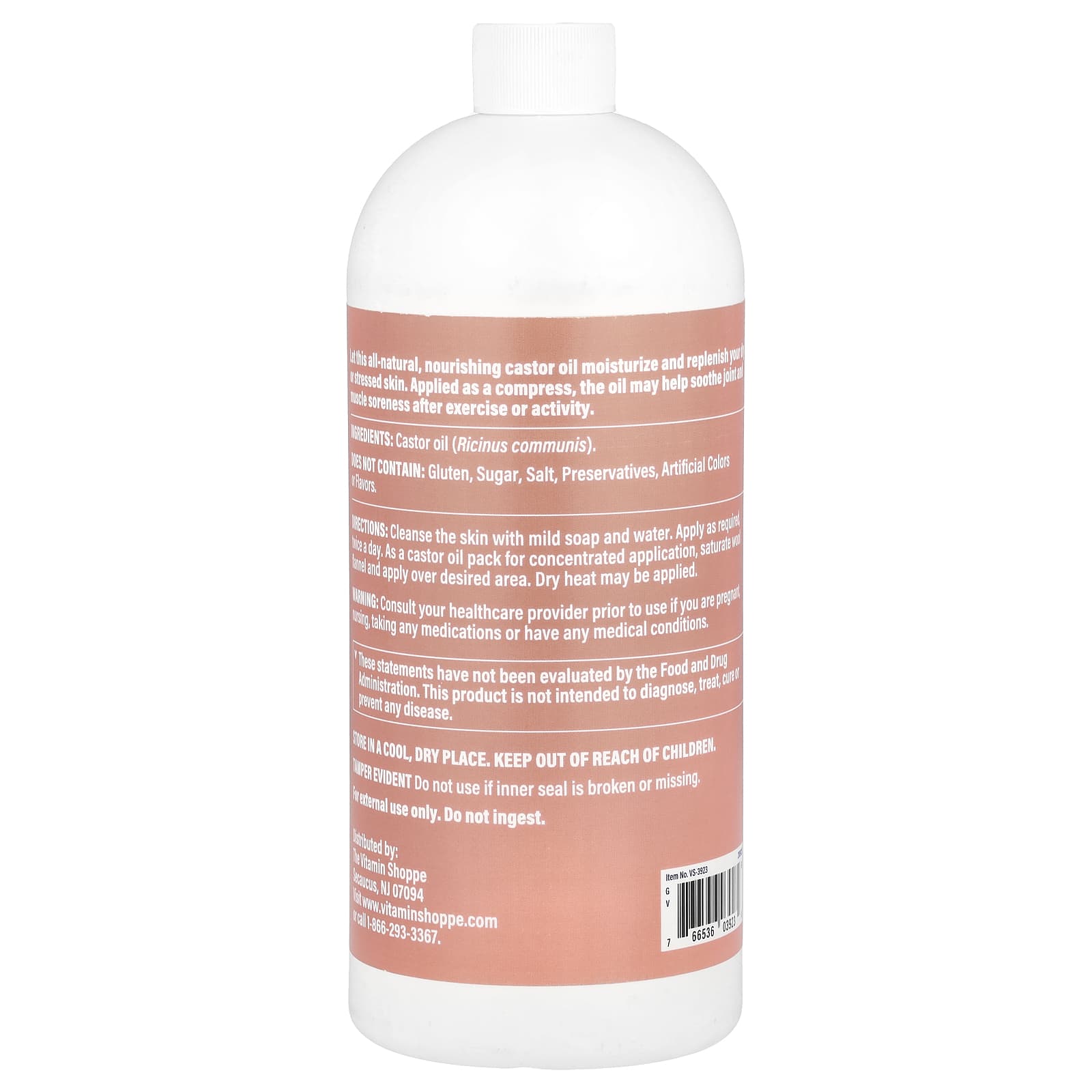 The Vitamin Shoppe, Castor Oil, 32 fl oz (946 ml)