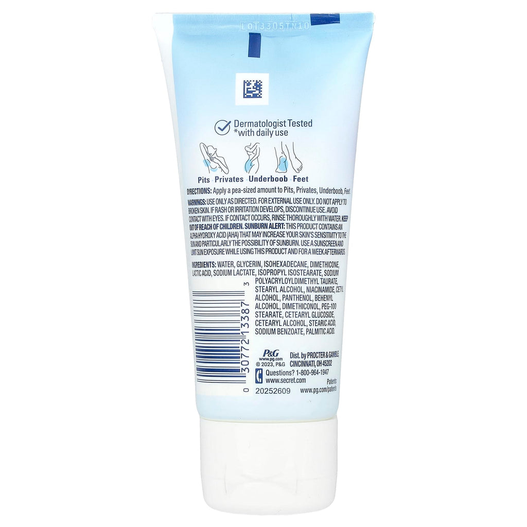 Secret, Whole Body Deodorant, Aluminum Free, Invisible Cream, Unscented, 3 oz (85 g)