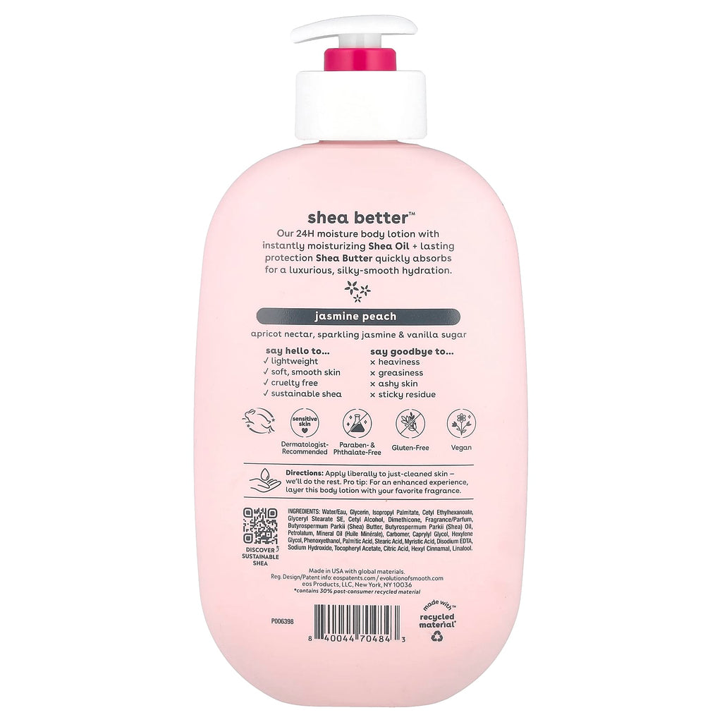 EOS, Shea Better™, 24H Moisture Body Lotion, Jasmine Peach, 16 fl oz (473 ml)
