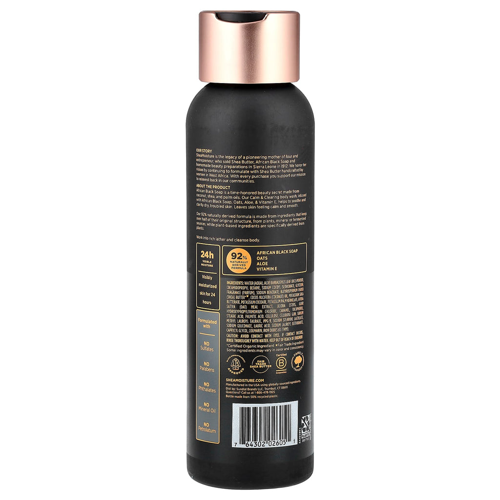 SheaMoisture, Calm & Clearing Body Wash, African Black Soap, 18 fl oz (532 ml)