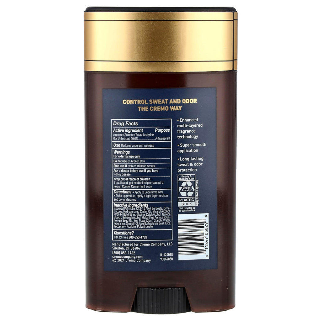 Cremo, Antiperspirant & Deodorant, Palo Santo , 2.65 oz (75 g)