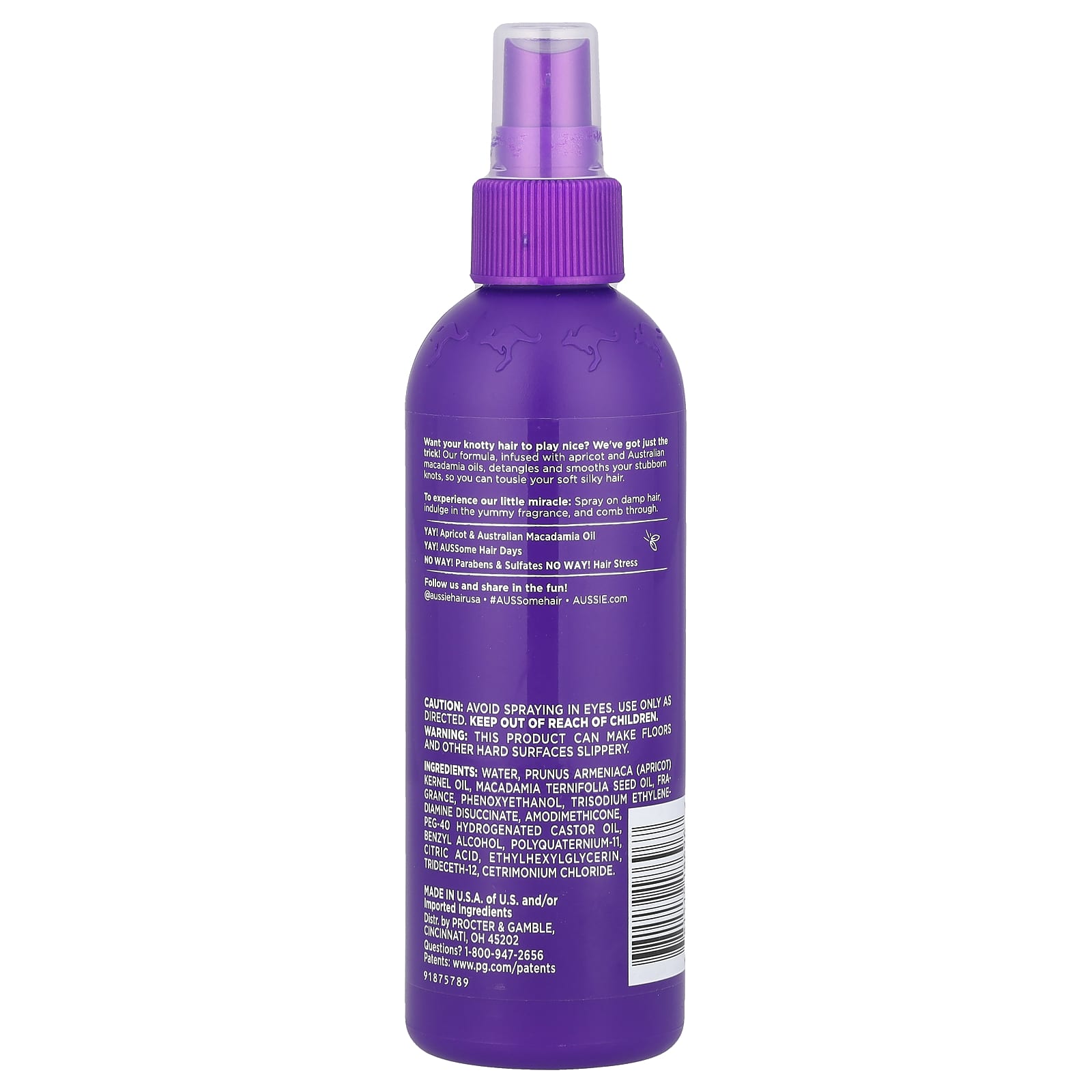 Aussie, Total Miracle, Detangling Spray with Apricot & Australian Macadamia Oil, 8 fl oz (236 ml)