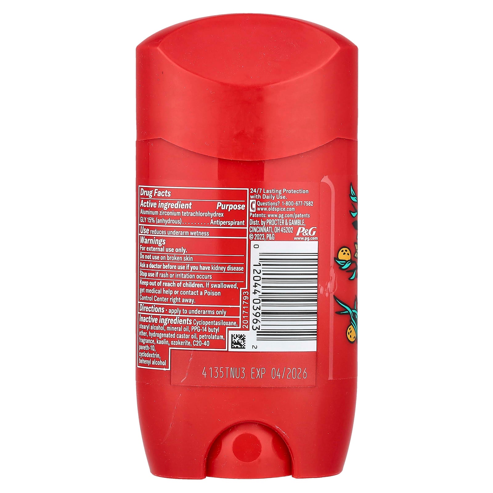Old Spice, Antiperspirant & Deodorant, Bearglove, 2.6 oz (73 g)
