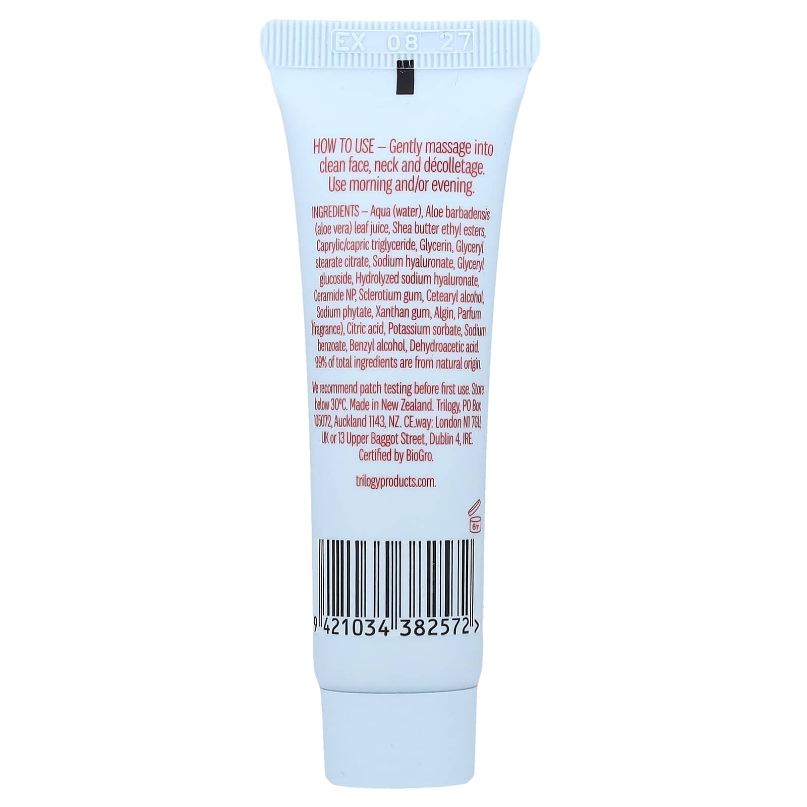 Trilogy, Hyaluronic Acid + Water Cream, 0.34 fl oz (10 ml)