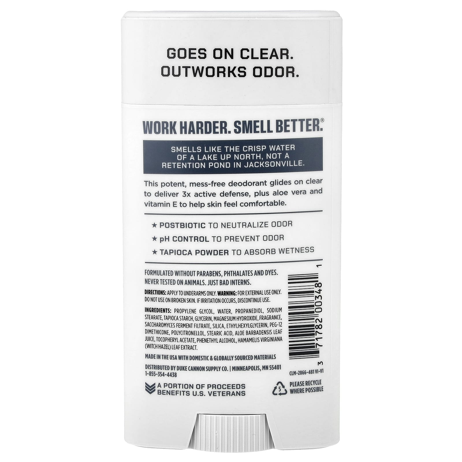 Duke Cannon Supply Co., Air Defense™ Active Deodorant, Aluminum Free, Midnight Swim, 3 oz (85 g)