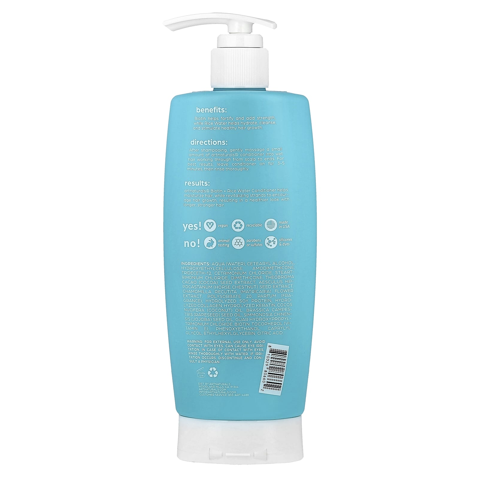 artnaturals, Biotin + Rice Water Strengthen Conditioner, For Men and Women, Step 02, 16 fl oz (473 ml)