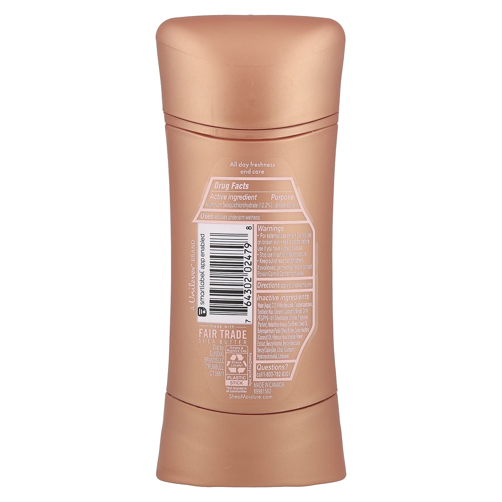 SheaMoisture, Antiperspirant Deodorant, Fresh, Coconut & Hibiscus , 2.6 oz (74 g)