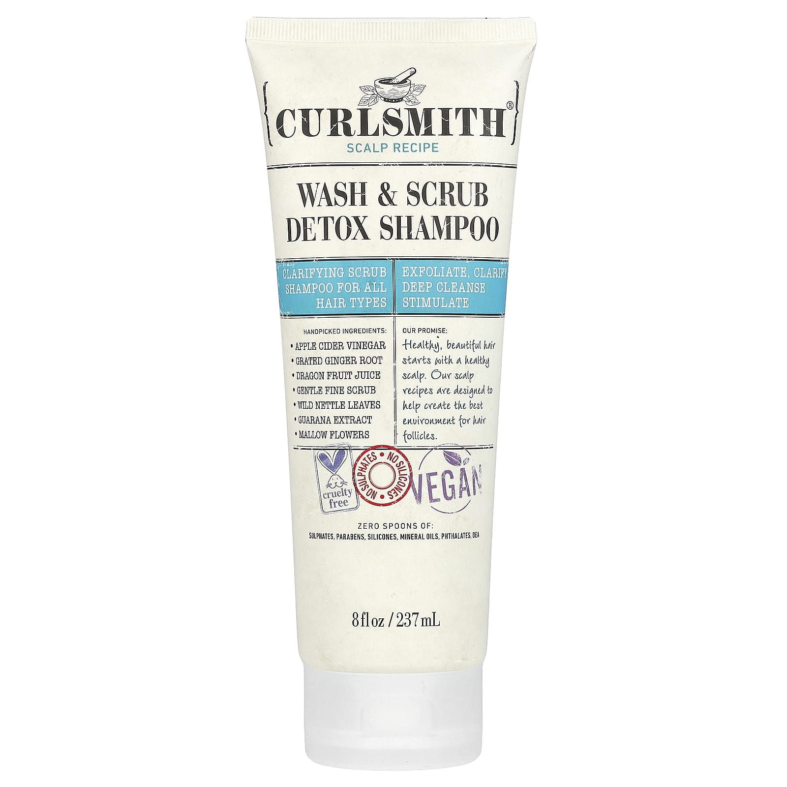 Curlsmith, Wash & Scrub Detox Shampoo, All Hair Types, 8 fl oz (237 ml)