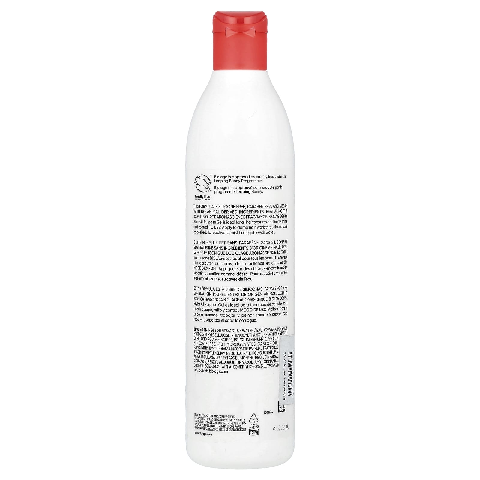 Biolage, Gelée Styler, All Purpose Gel, 16.9 fl oz (500 ml)