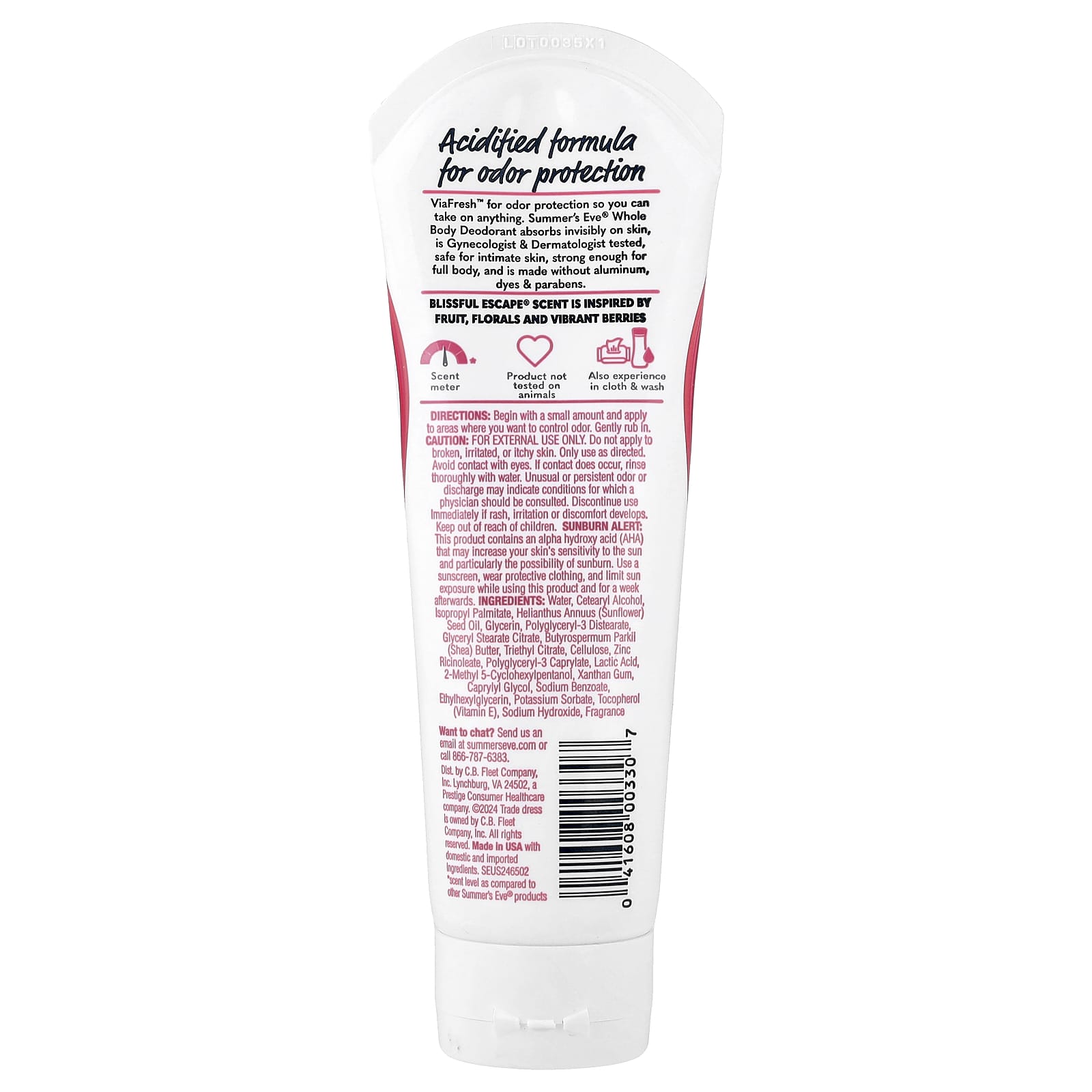 Summer's Eve, Ultimate Odor Protection™, Whole Body Deodorant, Blissful Escape®, 3 fl oz (89 ml)