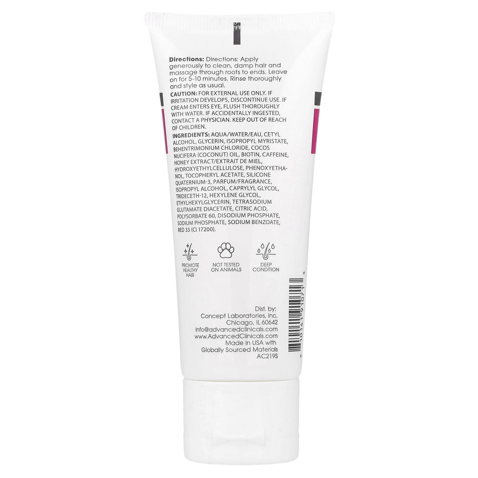 Advanced Clinicals, Biotin, Anti-Breakage Hair Mask , 2 fl oz (59 ml)