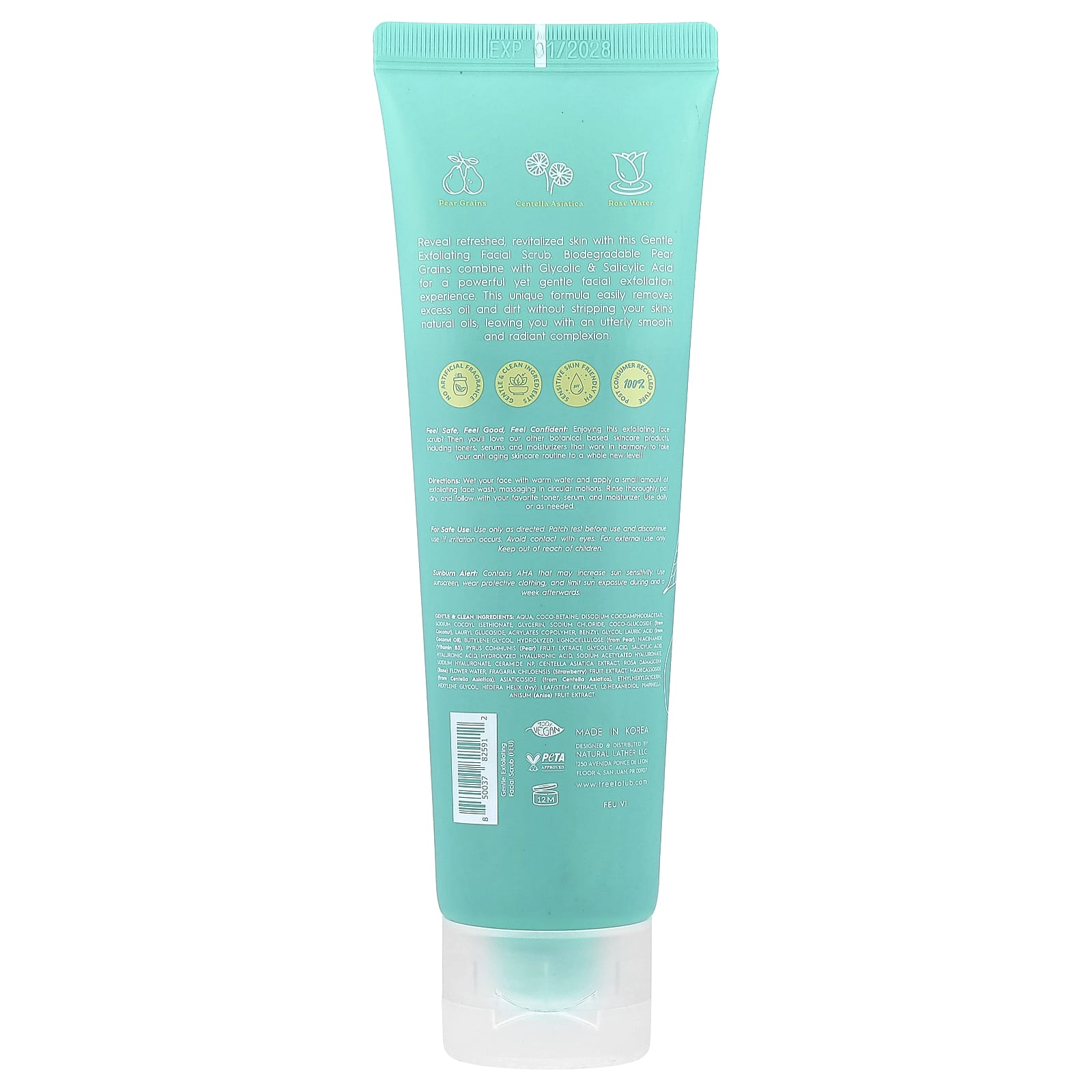 Tree To Tub, Gentle Exfoliating Facial Scrub, Fragrance Free, 4.1 fl oz (120 ml)