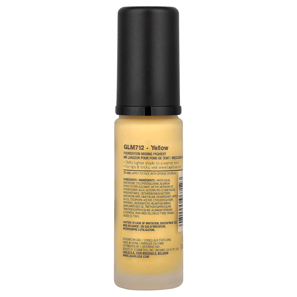 L.A. Girl, PRO.color Foundation Mixing Pigment, GLM712 Yellow, 1 fl oz (30 ml)
