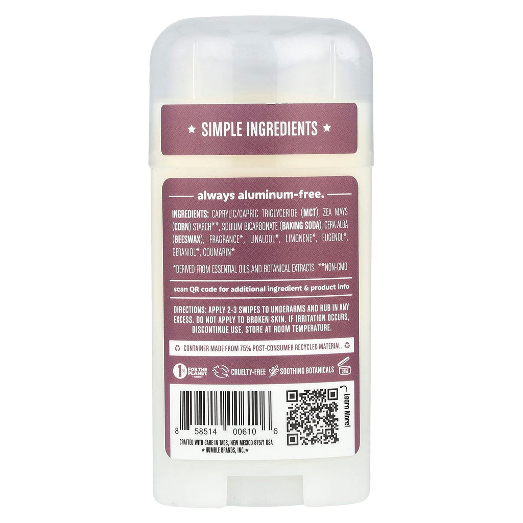 Humble Brands, Aluminum-Free Deodorant, Lavender & Holy Basil , 2.5 oz (70 g)