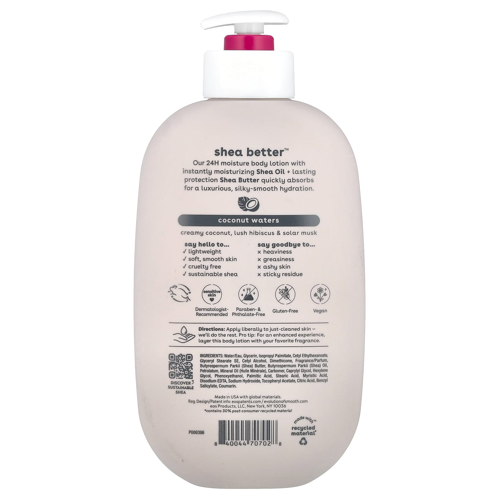 EOS, Shea Better™, 24H Moisture Body Lotion, Coconut Waters, 16 fl oz (473 ml)