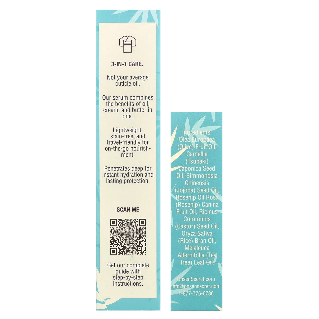 Onsen Secret, Nail & Cuticle Conditioner Serum & Nail Reboot Oil Kit, 2 Piece Kit