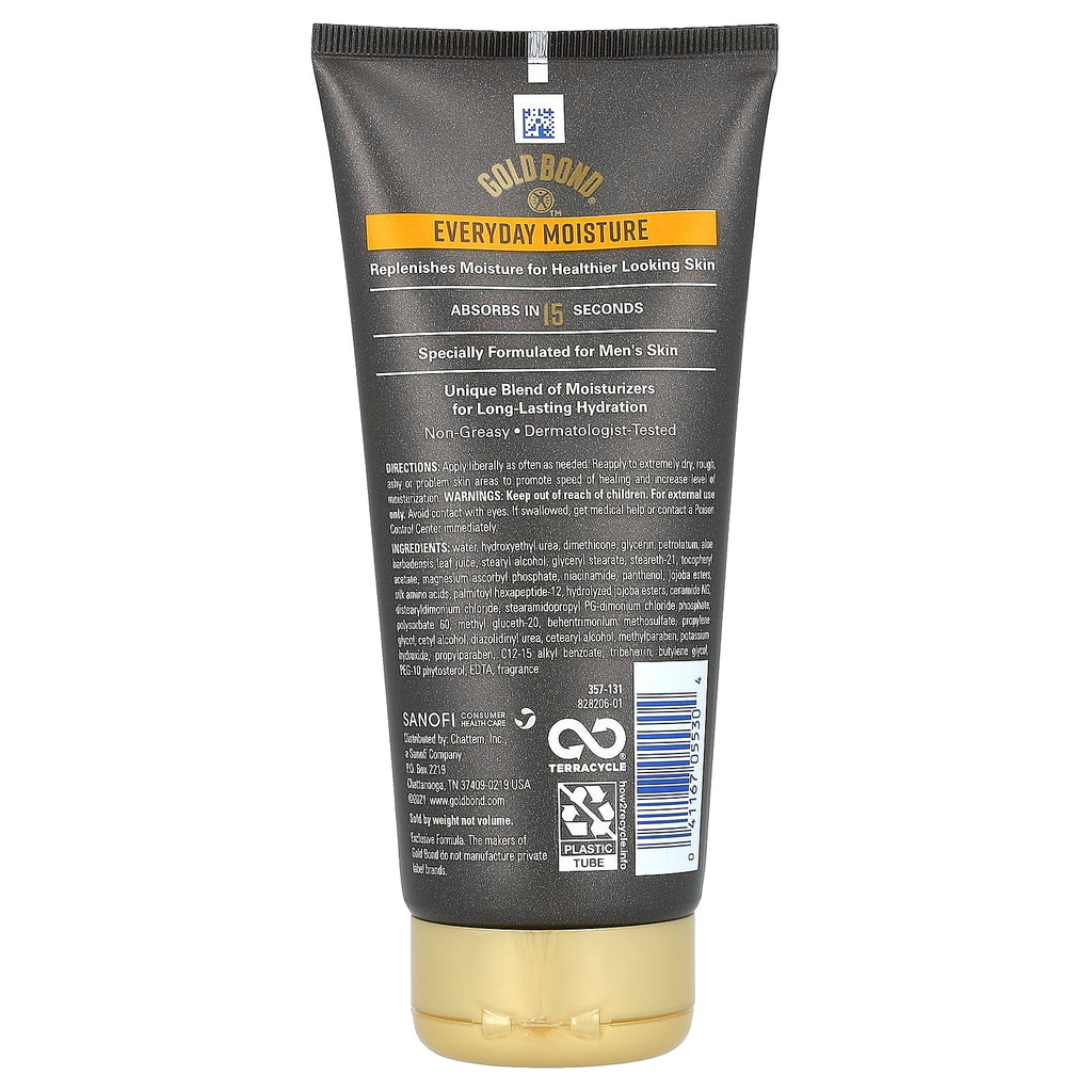 Gold Bond, Men's Essentials, Daily Body & Hand Cream, Normal To Dry Skin, 6.5 oz (184 g)