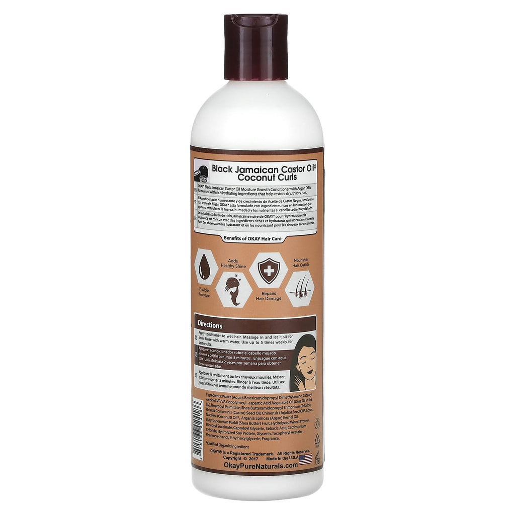 Okay Pure Naturals, Black Jamaican Castor Oil, Coconut Curls, Conditioner, 12 fl oz (355 ml)