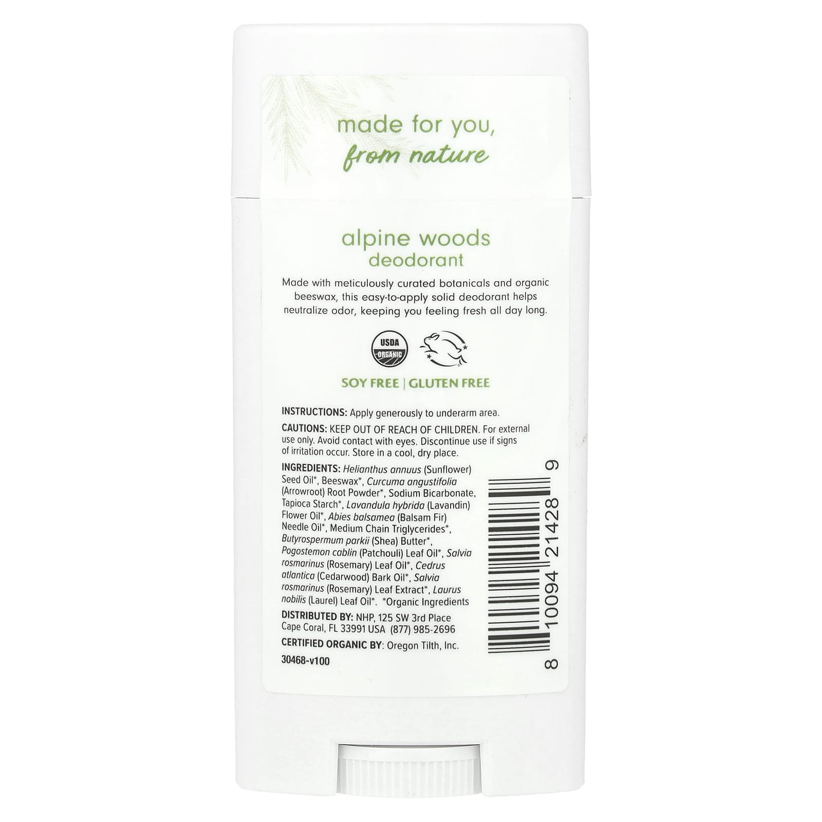 Dr. Mercola, Ola Botanicals® Deodorant, Alpine Woods, 2.65 oz (75.13 g)