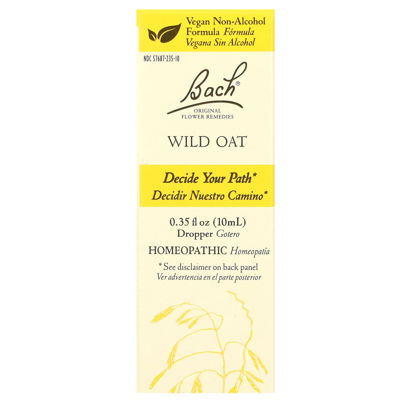 Bach, Original Flower Remedies, Wild Oat, 0.35 fl oz (10 ml)