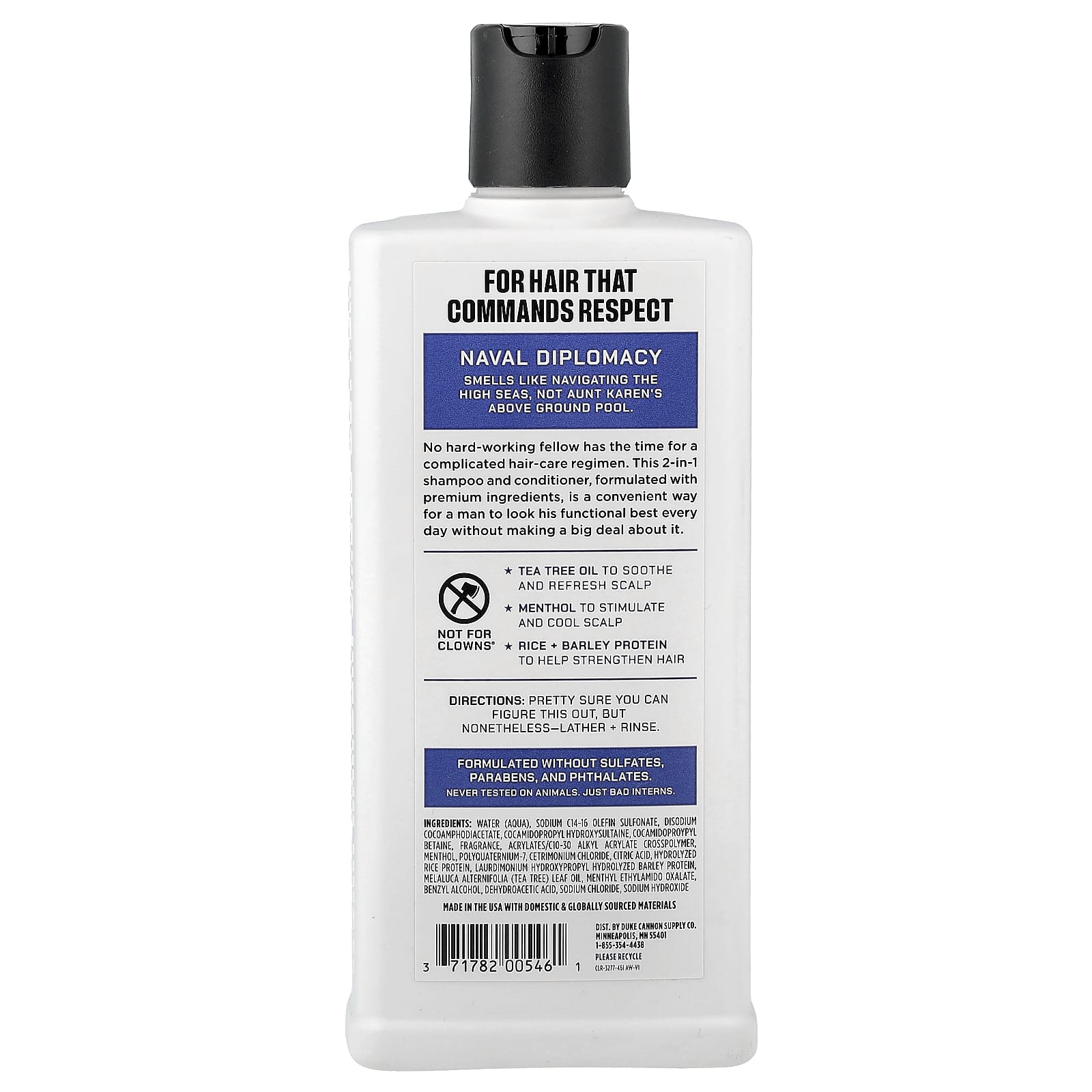 Duke Cannon Supply Co., Shampoo + Conditioner, Naval Diplomacy, 14 fl oz (414 ml)