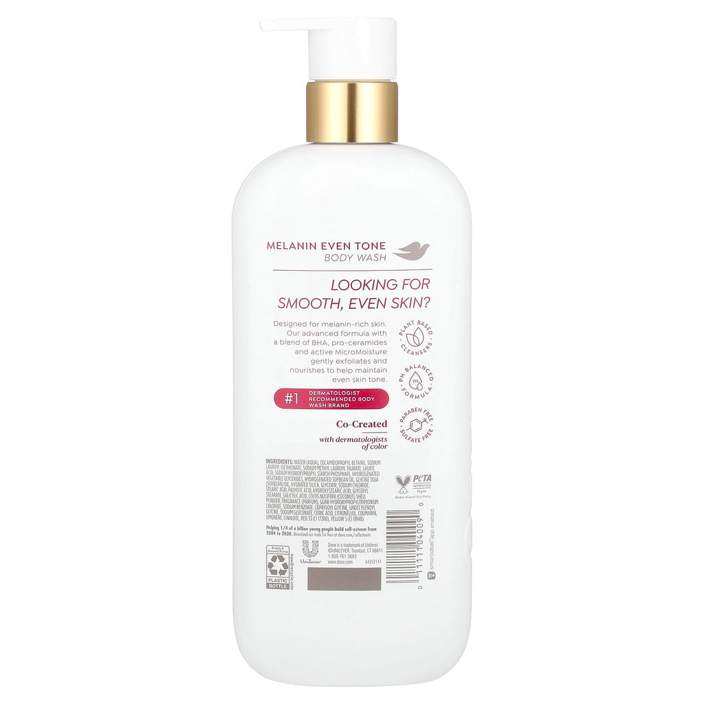 Dove, Melanin Even Tone Body Wash, 18.5 fl oz (547 ml)