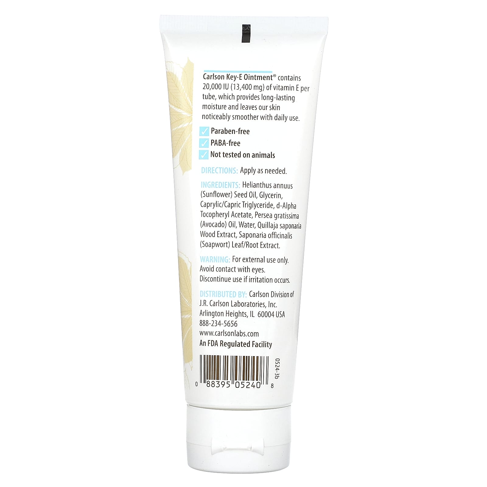 Carlson, Key-E Hand & Body Ointment, Unscented, 4 oz (113 g)