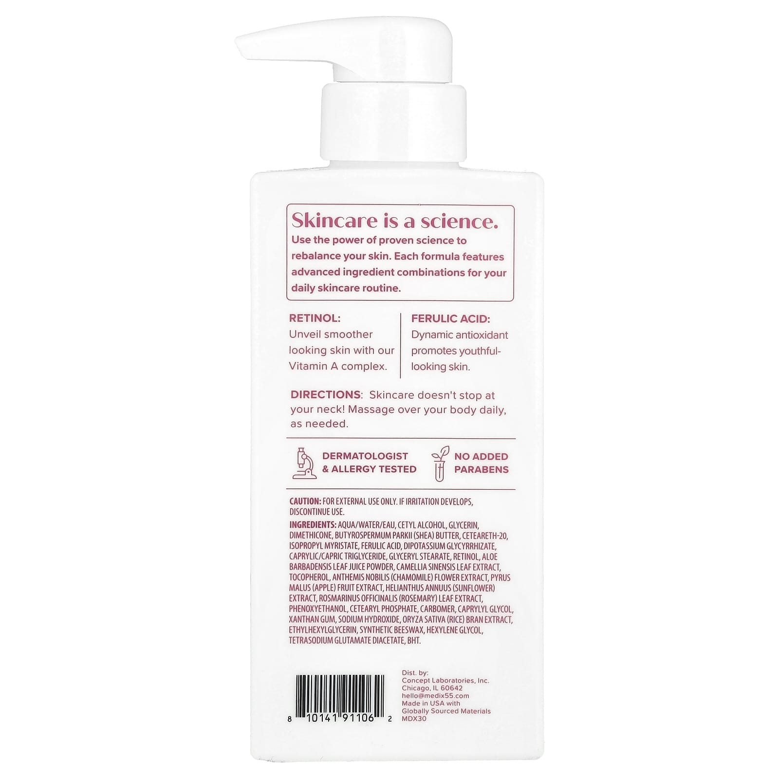 Medix 5.5, Body Cream, Age Rewind, Retinol + Ferulic Acid, 15 fl oz (444 ml)