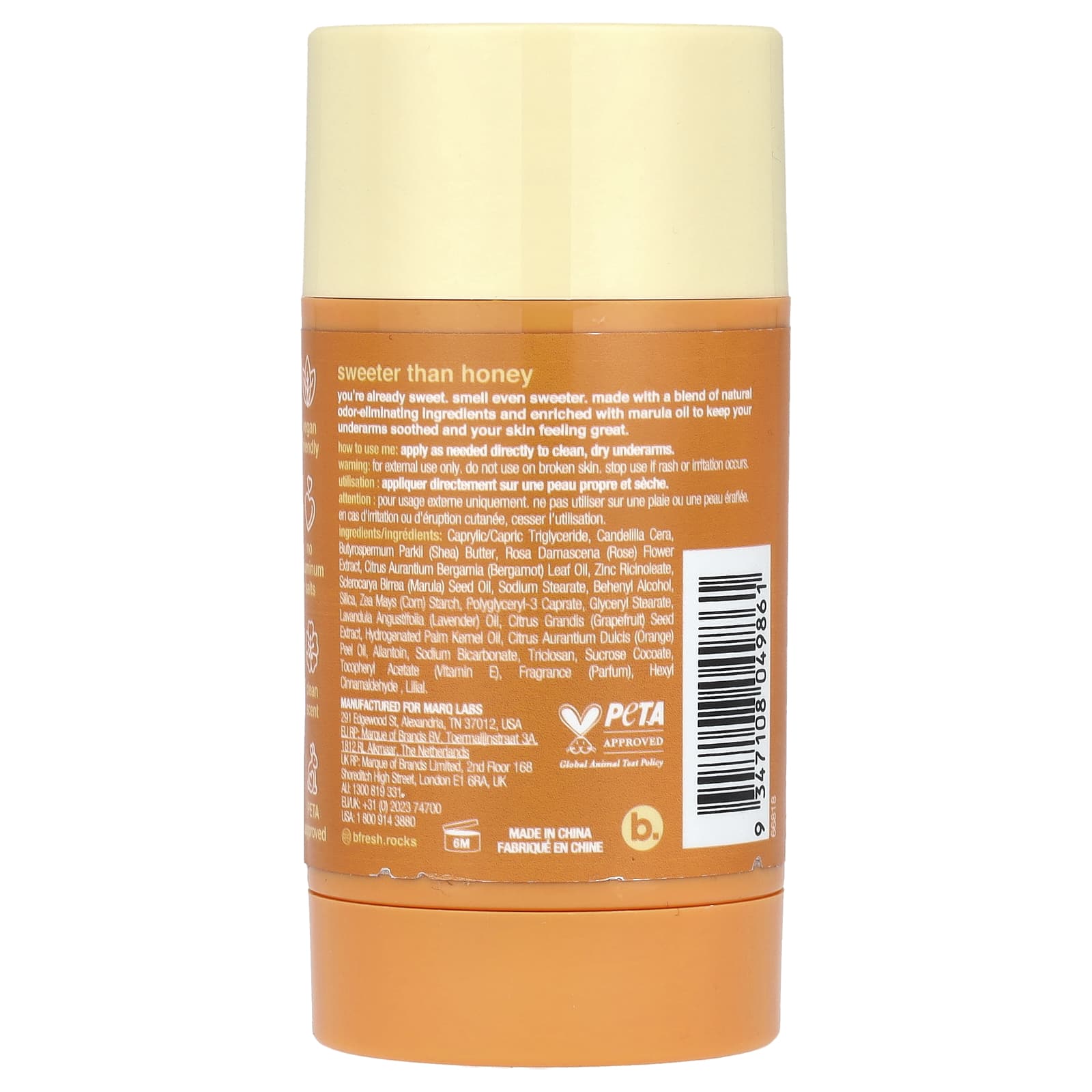 b.fresh, Deodorant, Honey Almond, 2.64 oz (75 g)