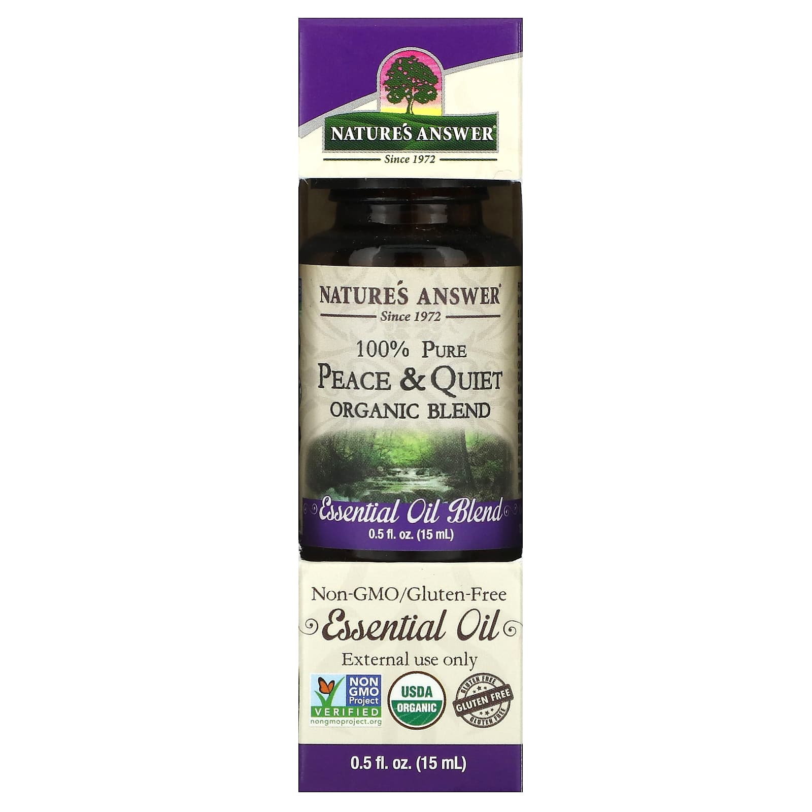 Nature's Answer, 100% Pure Organic Essential Oil Blend, Peace & Quiet, 0.5 fl oz (15 ml)
