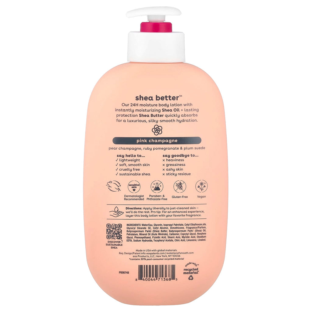 EOS, Shea Better™, 24H Moisture Body Lotion, Pink Champagne, 16 fl oz (473 ml)