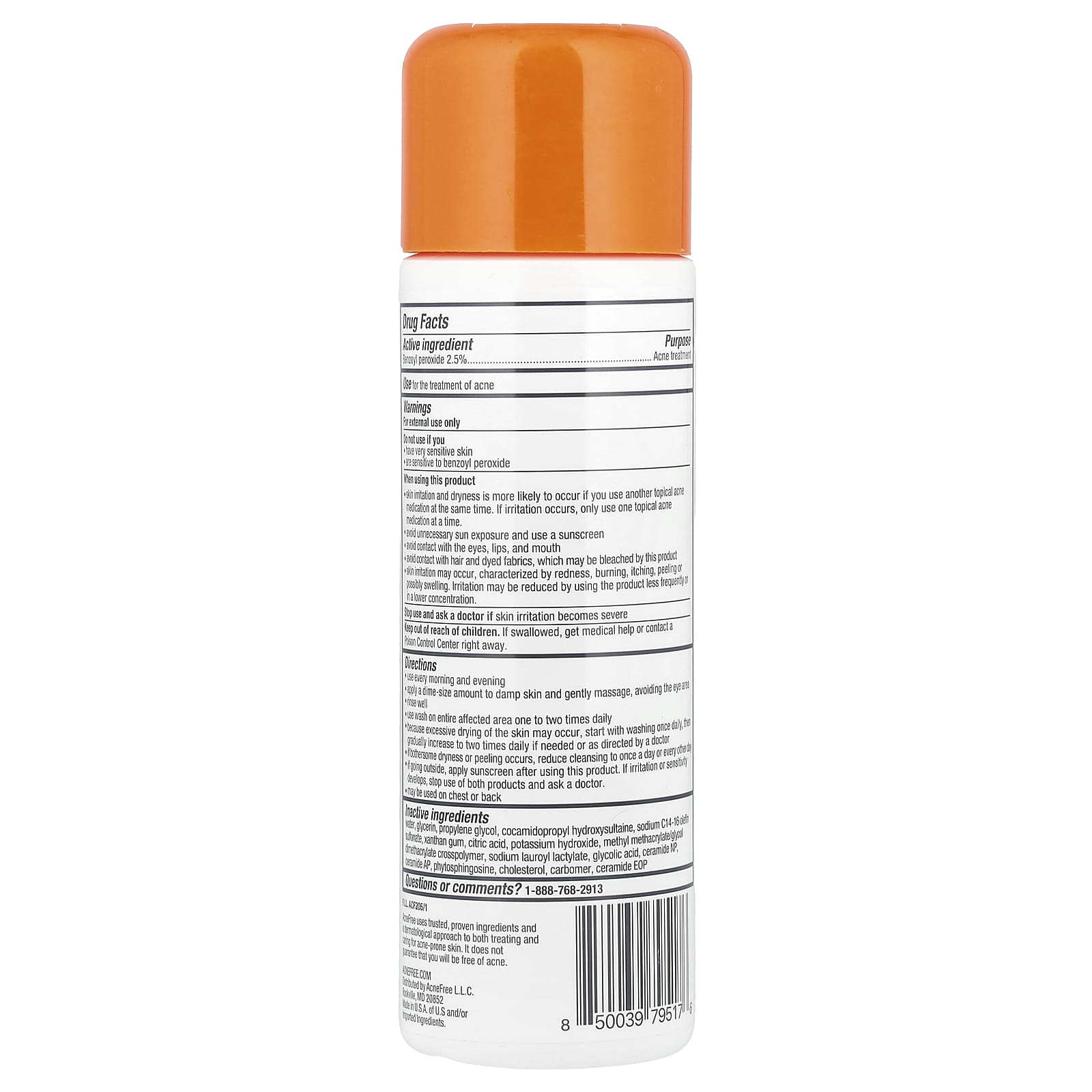 ACNE FREE, Oil Free Acne Cleanser, Acne Treatment, Fragrance-Free, 8 fl oz (237 ml)