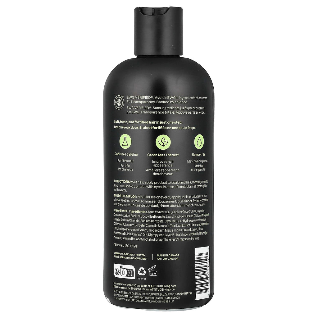 ATTITUDE, Super Leaves™, 2N1 Fortifying Shampoo & Conditioner, For Men, Matcha & Bergamot, 14 fl oz (415 ml)