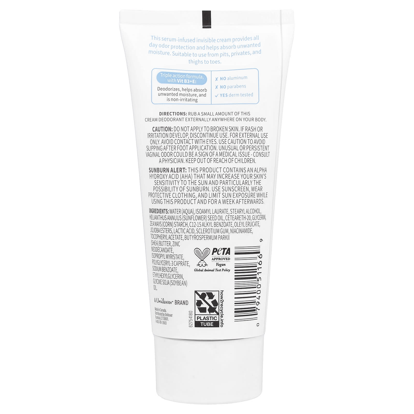 Dove, Whole Body Deo, Unscented, 2.5 fl oz (73 ml)