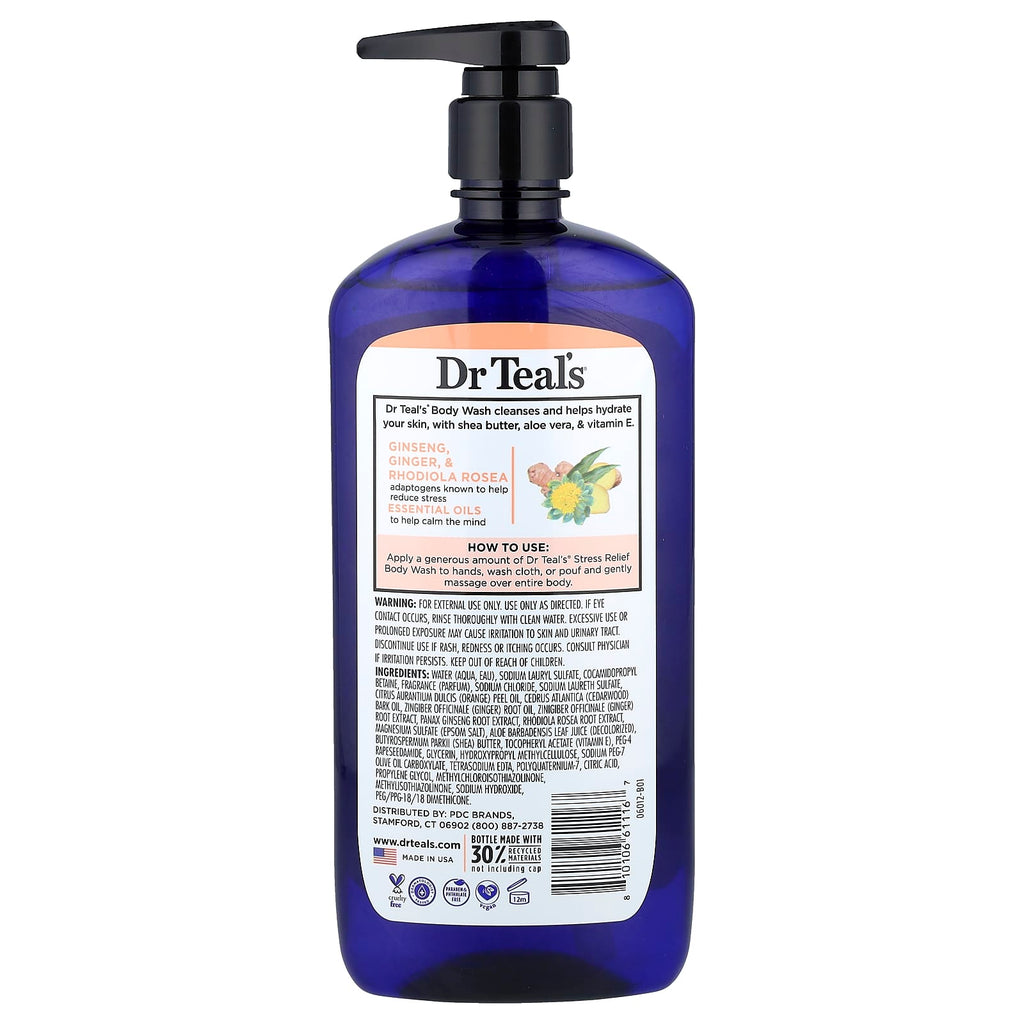 Dr. Teal's, Body Wash With Pure Epsom Salt, Stress Relief, 24 fl oz (710 ml)