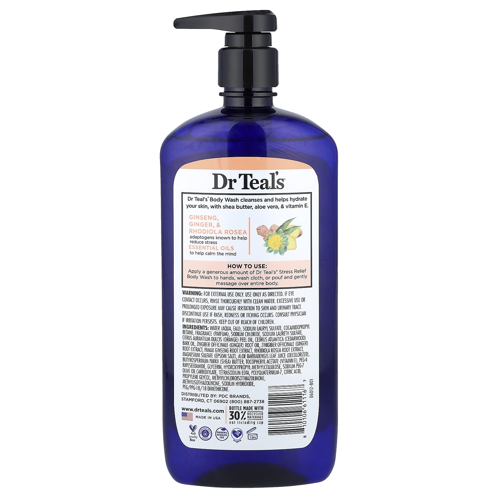 Dr. Teal's, Body Wash With Pure Epsom Salt, Stress Relief, 24 fl oz (710 ml)