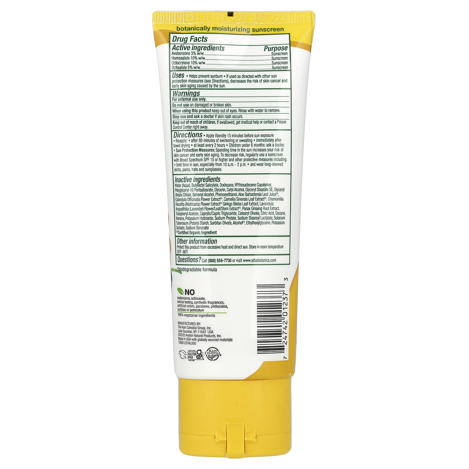 Alba Botanica, Hawaiian Face Sunscreen Lotion, SPF 30, Fragrance Free, 3 fl oz (89 ml)