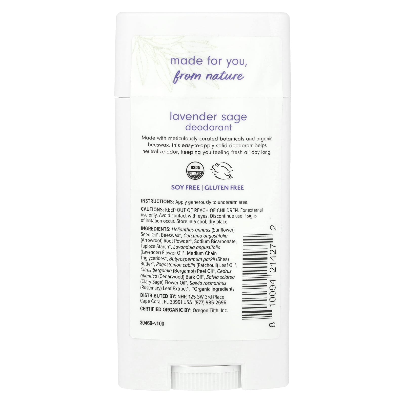 Dr. Mercola, Ola Botanicals® Deodorant, Lavender Sage, 2.65 oz (75.13 g)