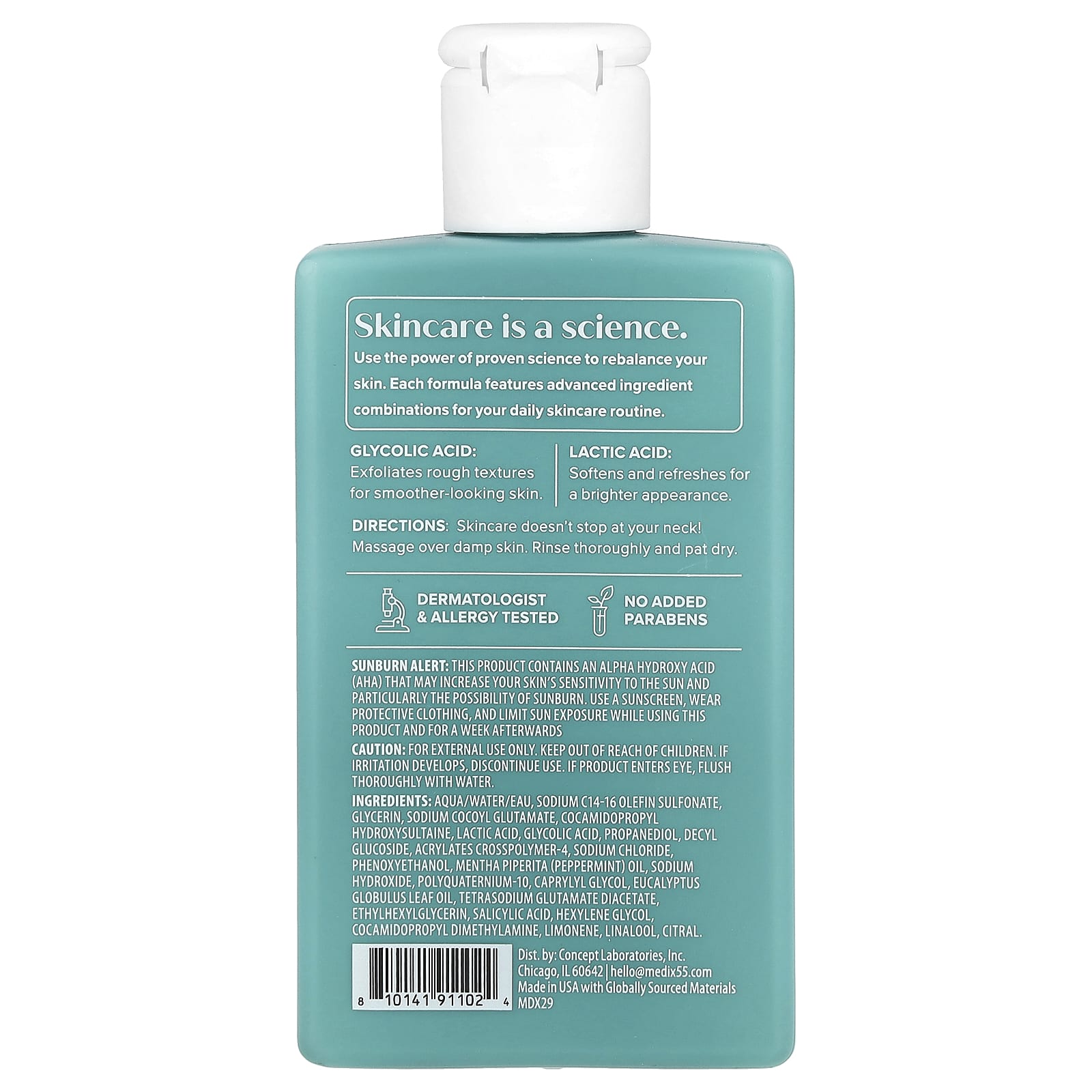 Medix 5.5, Body Wash, Skin Perfecting, Glycolic + Lactic Acid , 3 fl oz (89 ml)