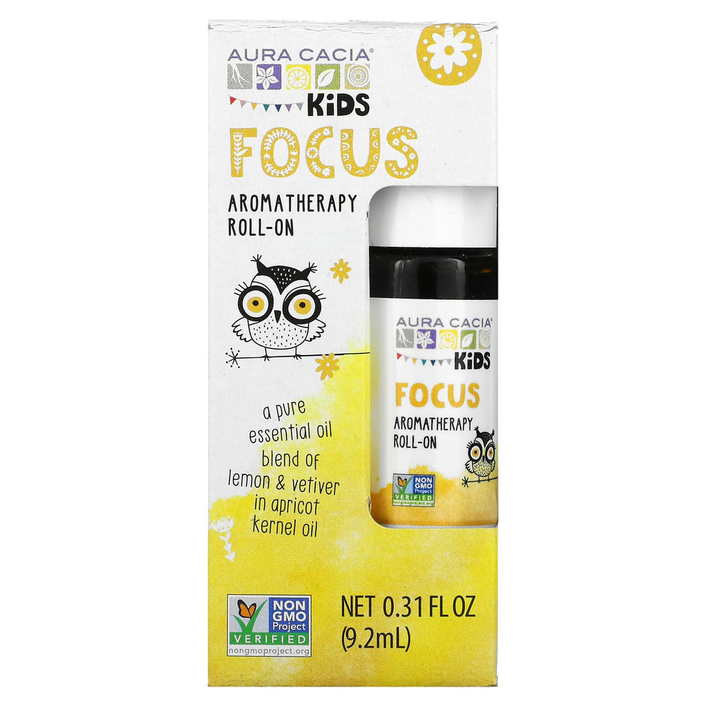 Aura Cacia, Kids, Aromatherapy Roll-On, Focus, 0.31 fl oz (9.2 ml)
